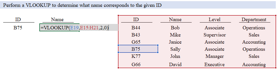 VLOOKUP Example